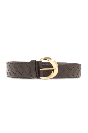 【BOTTEGA VENETA】レザーベルト Goldバックル Black 送料込み ブラックイントレチャート ループ ベルト| Bottega Veneta® 日本
